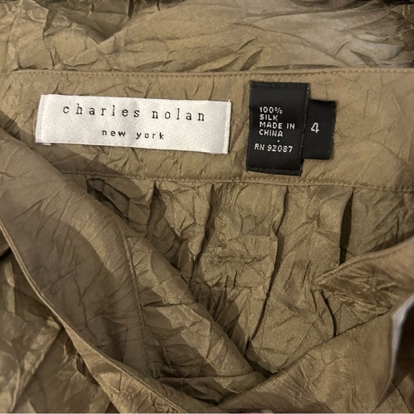 Charles Nolan Pleated Silk Midi Skirt - Picture 7 of 9